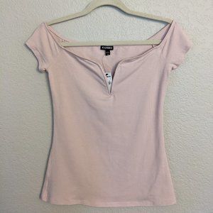 Express Off The Shoulder V-Wire Sweetheart Tee